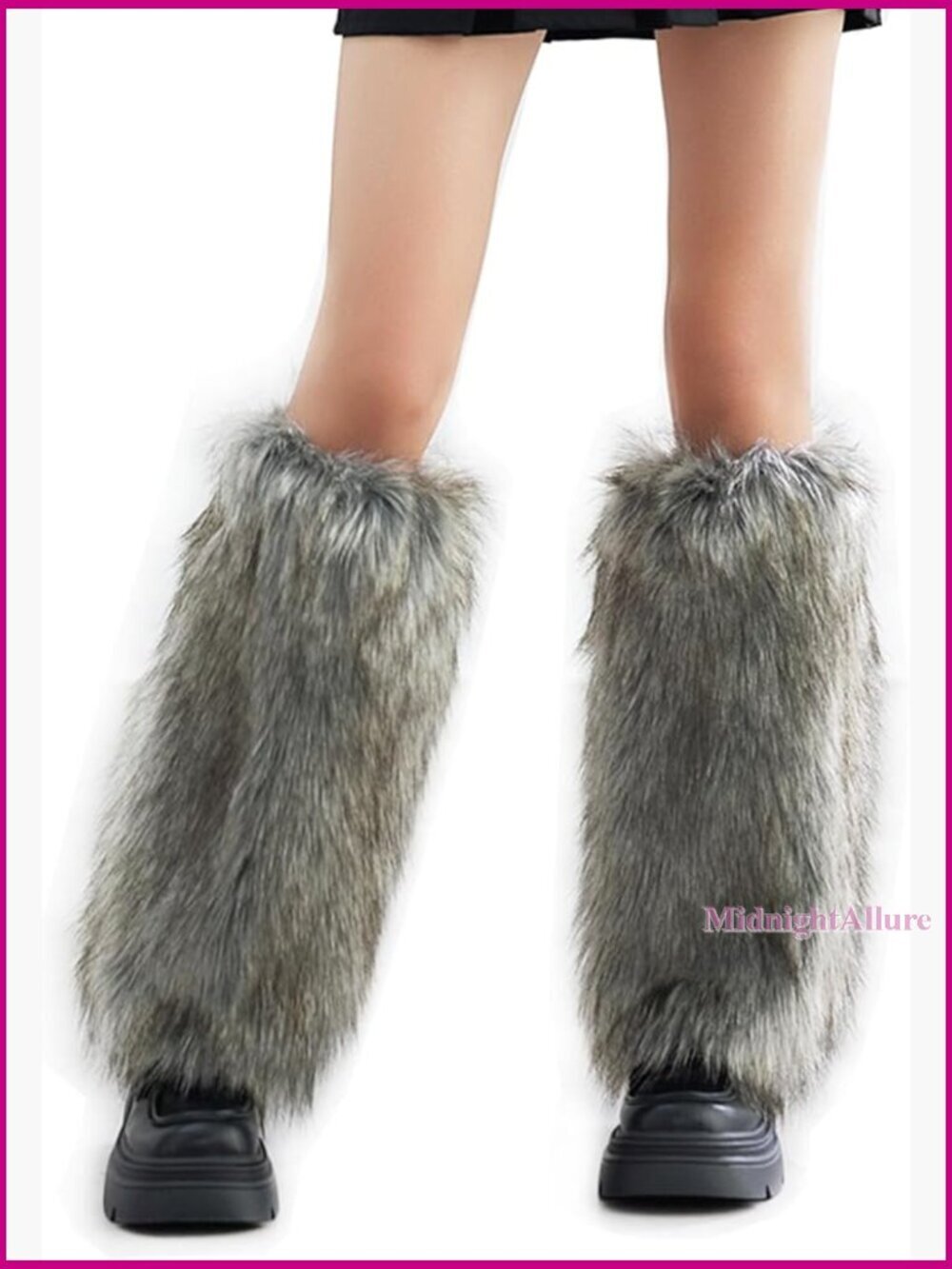 Faux Fur Leg Warmers Knee High Stretch Winter Boot Sleeves